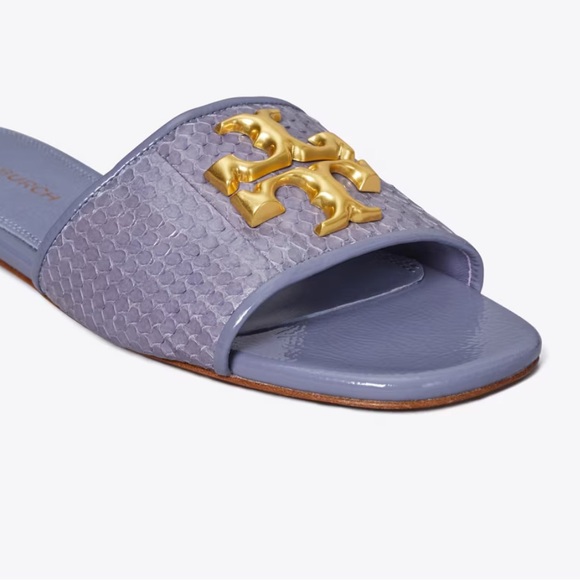 Tory Burch Eleanor Slide Leather in Dark Lotus Purple Woman’s 6 - Picture 2 of 7